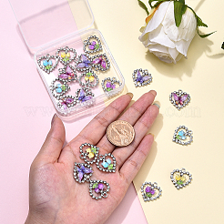 20Pcs 5 Styles Platinum Alloy Glass Pendants&nbsp;FIND-YW0007-61