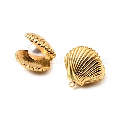 304 Stainless Steel with ABS Imitation Pearl Pendants&nbsp;STAS-Z145-19G