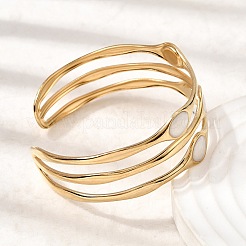 304 Stainless Steel Enamel Multi-layered Cuff Bangles for Women&nbsp;STAS-H259-07G