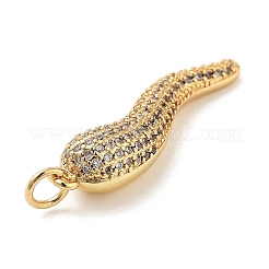 Rack Plating Brass Micro Pave Clear Cubic Zirconia Pendants&nbsp;KK-Z064-10G