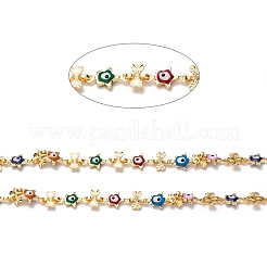 Handmade Brass Enamel Link Chains&nbsp;CHC-I036-60G