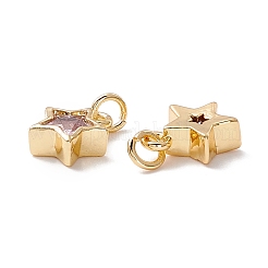 Brass Cubic Zirconia Charms&nbsp;FIND-Z005-02C
