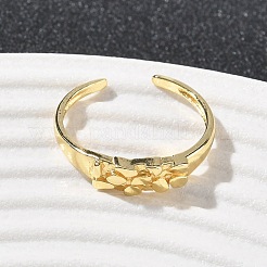 Brass Cuff Rings for Women&nbsp;RJEW-Z111-03G