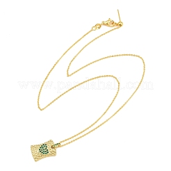 Brass Micro Pave Cubic Zirconia Rectangle with Heart Pendant Adjustable Slider Necklaces&nbsp;KK-CBA4547-08G-02