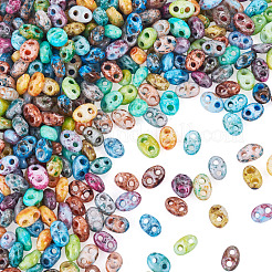 300Pcs Picasso Glass Seed Beads&nbsp;EGLA-TA0013-75