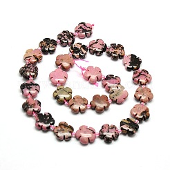 Natural Rhodonite Flower Beads Strands&nbsp;G-L241B-08
