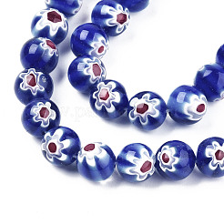 Handmade Millefiori Glass Beads Strands&nbsp;LK-T001-10E