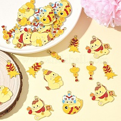 30Pcs 6 Styles New Year's Day Alloy Enamel Pendants&nbsp;FIND-YW0017-96