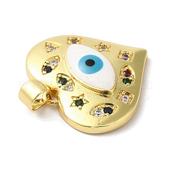 Rack Plating Brass Micro Pave Cubic Zirconia Pendants&nbsp;KK-F854-07G