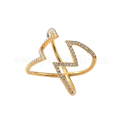 304 Stainless Steel Rhinestone Cuff Rings for Women&nbsp;RJEW-L134-001G-05