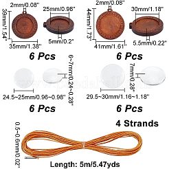 DIY Flat Round Pendant Necklace Making Kit&nbsp;DIY-CA0004-84