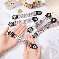 5Pcs Iron & Imitation Leather Waistcoat Extension Chain&nbsp;FIND-CA0009-87A