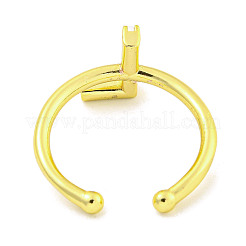 Rack Plating Brass Open Cuff Rings for Women&nbsp;RJEW-F162-01G-L