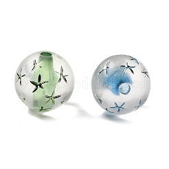 Spray Painted Transparent Acrylic Beads&nbsp;OACR-H054-05