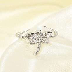 304 Stainless Steel Crystal Rhinestone Cuff Rings for Women&nbsp;RJEW-G338-02P