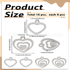 16Pcs 2 Styles 304 Stainless Steel Charms&nbsp;STAS-LP0003-36
