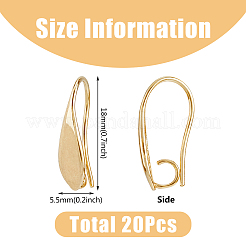 20Pcs Brass Earring Hooks&nbsp;KK-FH0007-17G
