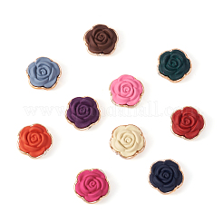 100Pcs 10 Colors Opaque Resin Flower Cabochons&nbsp;CRES-YS0001-06