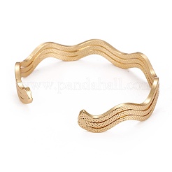 Long-Lasting Plated Brass Cuff Bangles&nbsp;BJEW-E370-07G