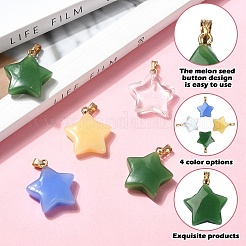 20Pcs 4 Colors Glass Pendants&nbsp;GLAA-YW0003-49