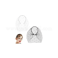 2Pcs 2 Colors Bridal Rhinestone Mesh Veil Cloth Hair Bands&nbsp;DIY-GA0007-03