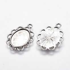 Zinc Alloy Pendant Cabochon Settings&nbsp;LS-PALLOY-AD43306-AS