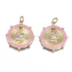 Brass Micro Pave Clear Cubic Zirconia Pendants&nbsp;ZIRC-S067-014-NR