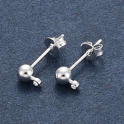 Silver Color Plated Brass Post Earring Findings&nbsp;X-EC593-S