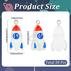 50Pcs Resin Pendants&nbsp;RESI-SC0006-67