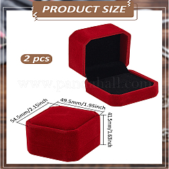 2Pcs Square Velvet Ring Boxes&nbsp;VBOX-LP0001-01A