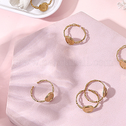 8Pcs Ion Plating(IP) 304 Stainless Steel Ovsl Cuff Ring Components&nbsp;RJEW-BBC0001-24