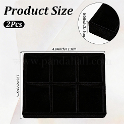 6 Grids Velvet Jewelry Display Trays&nbsp;ODIS-SP0002-24C-02