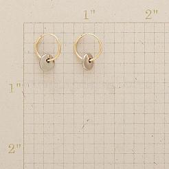 Two Tone Flat Round Alloy Hoop Earrings&nbsp;FS-WG41E3F-01