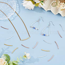 300Pcs 3 Colors Brass Curved Tube Beads&nbsp;KK-DC0004-29