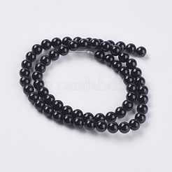 Natural Black Onyx Beads Strands&nbsp;G-G591-6mm-06