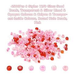 4500Pcs 6 Style 12/0 Glass Seed Beads&nbsp;SEED-YW0001-27B
