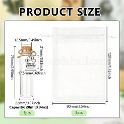 5Pcs Paw Print Glass Bottles&nbsp;AJEW-FG00021