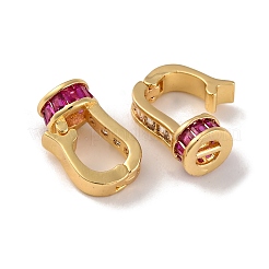 Brass Micro Pave Cubic Zirconia Fold Over Clasps&nbsp;KK-C076-06G
