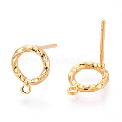 Brass Stud Earring Findings&nbsp;MAK-T011-12G