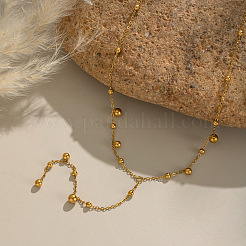 European Stainless Steel Round Bead Tassel Y Chain Necklaces for Women&nbsp;BF6806