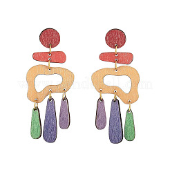 Fashionable Acrylic Nuggets with Teardrop Dangle Stud Earrings&nbsp;FS-WG742C9-01