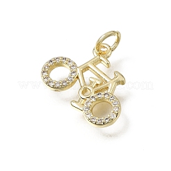 Brass Micro Pave Clear Cubic Zirconia Pendants&nbsp;CU-L001-06G
