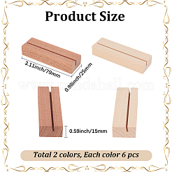 12Pcs 2 Colors Wooden Card Holders Base&nbsp;AJEW-GF0015-01