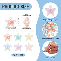 50Pcs AB Color Transparent Acrylic Beads&nbsp;PACR-TA0001-27