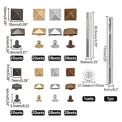 Brass with Iron Flat Square Rivets&nbsp;FIND-WR0011-68