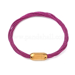 304 Stainless Steel with Polyester Metallic Cord Bracelets for Women&nbsp;BJEW-Z145-01G-29
