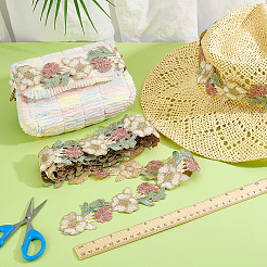 5 Yards Polyester Flower&nbsp;DIY-PH0038-23