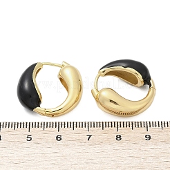 Brass Enamel Stud Earrings&nbsp;EJEW-M082-03G