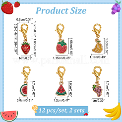 Fruit Alloy Enamel Pendant Locking Stitch Markers&nbsp;HJEW-AB00132