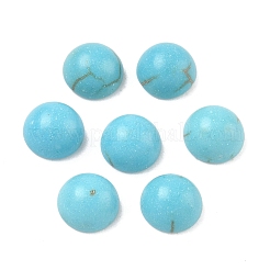 Craft Findings Dyed Synthetic Turquoise Gemstone Flat Back Dome Cabochons&nbsp;TURQ-S266-6mm-01